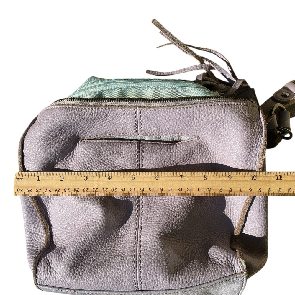 The Sak Exclusive Lavender Studded Leather Shoulder Bag adjustable strap. - Picture 5 of 14